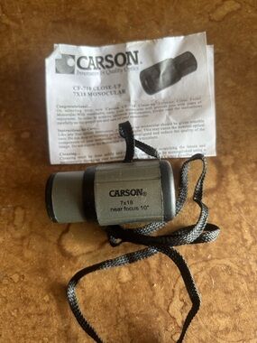 CARSON 7x18 Monocular in Olive Green with Black Strap